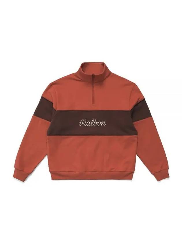 Health SeekersGolfers Color Block Half Zip Up Shirt ORANGE M3313LFS04ORG - MALBON GOLF - BALAAN 1