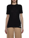 Logo Crew Neck Cotton Short Sleeve T-shirt Black - JIL SANDER - BALAAN 4