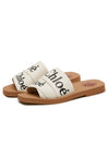 Woody Logo Flat Mule Slippers White - CHLOE - BALAAN 3