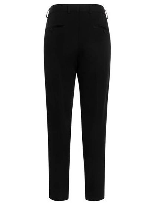 Women's Satin Effect Straight Pants Black - DOLCE&GABBANA - BALAAN 3