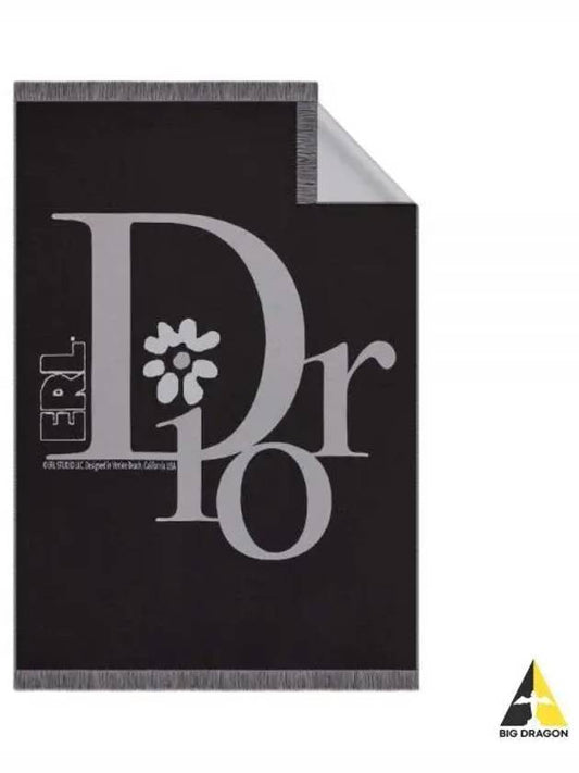 ERL Logo Blanket Muffler Black - DIOR - BALAAN 2