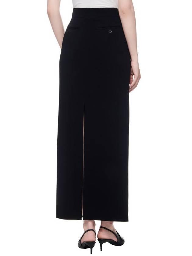 Lemma Long Triacetate A-Line Skirt Black - MAX MARA - BALAAN 3