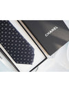 CC logo dot silk tie navy AA9062 - CHANEL - BALAAN 4