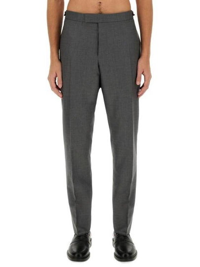 Low Rise Side Tab Wool Slacks Grey - THOM BROWNE - BALAAN 2