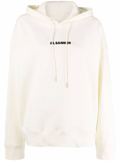 Logo Sweat Cotton Hoodie Beige - JIL SANDER - BALAAN 2