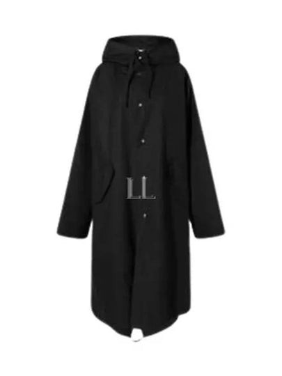 Back Logo Print Hooded Parka Black - JIL SANDER - BALAAN 2