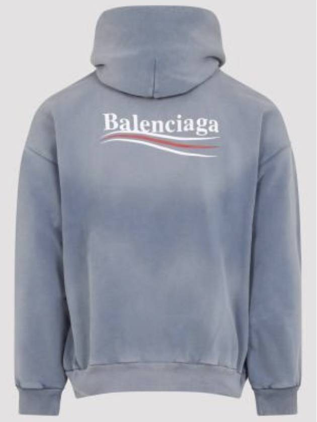 Logo Print Medium Fit Hoodie Fade Blue - BALENCIAGA - BALAAN 4