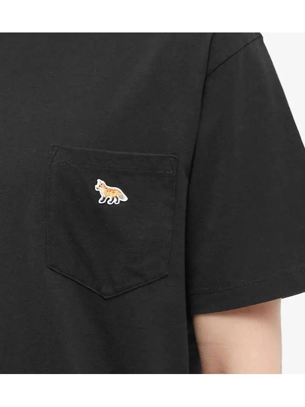 Baby Fox Patch Pocket Short Sleeve T-Shirt Black - MAISON KITSUNE - BALAAN 4