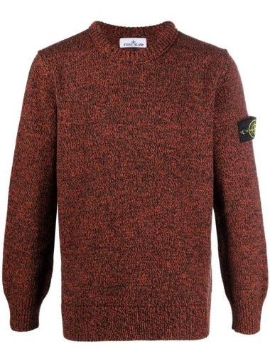 Loose Fit Crew Neck Wool Knit Top Red - STONE ISLAND - BALAAN 1