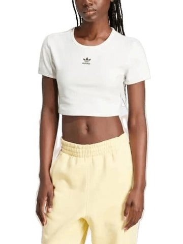 Essentials Lip Crop Short Sleeve T-Shirt White - ADIDAS - BALAAN 1