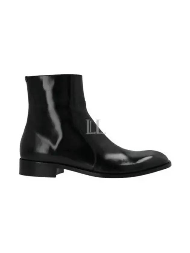 Zipper Calf Leather Ankle Boots Black - MAISON MARGIELA - BALAAN 2