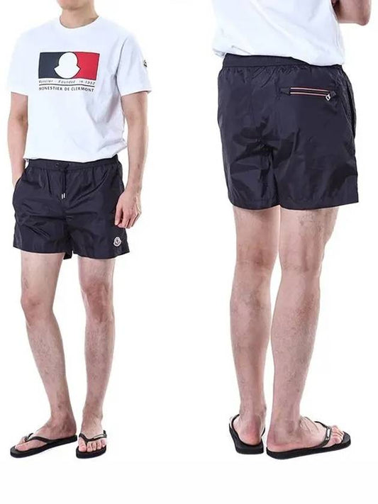 Moncler Logo Swim Shorts Night Blue - MONCLER - BALAAN 2