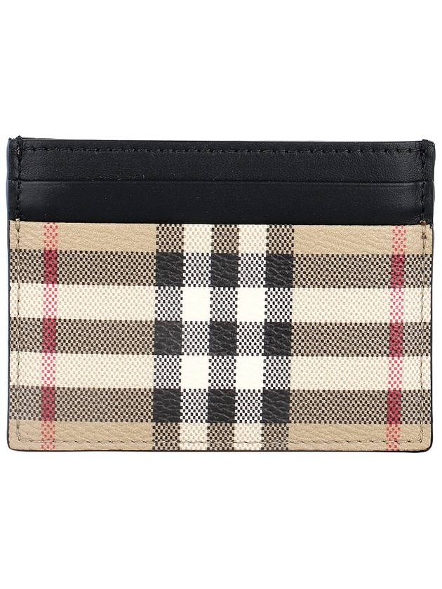 Men's Check Vintage Card Wallet Beige A7026 - BURBERRY - BALAAN 3