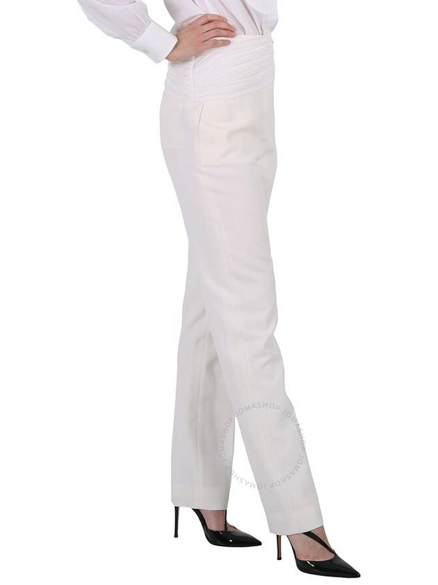 Burberry Ladies Optic White Sash Detail Technical Wool Tailored Trousers, Brand Size 2 (US Size 0) - BURBERRY - BALAAN 3