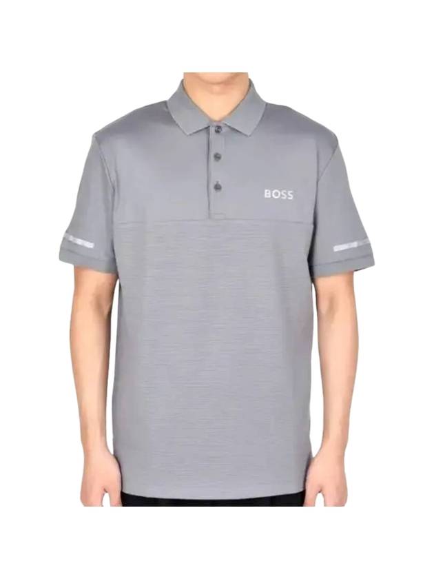 Logo Print Polo Shirt Grey - HUGO BOSS - BALAAN 1