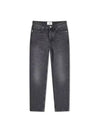 Tapered Fit Denim Cotton Straight Jeans Black - AMI - BALAAN 1