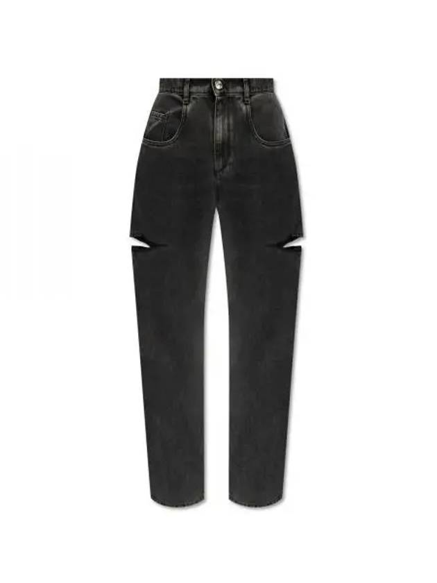 Slash Detail Straight Jeans Washed Black - MAISON MARGIELA - BALAAN 2