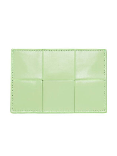 Maxi Intrecciato Leather Card Wallet Light Green - BOTTEGA VENETA - BALAAN 1