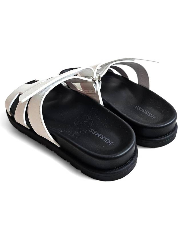 Chypre Calfskin Sandals Blanc - HERMES - BALAAN 4