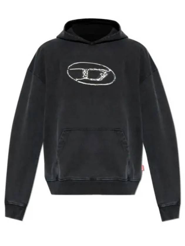 S-Boxt Logo Print Cotton Hoodie Black - DIESEL - BALAAN 2