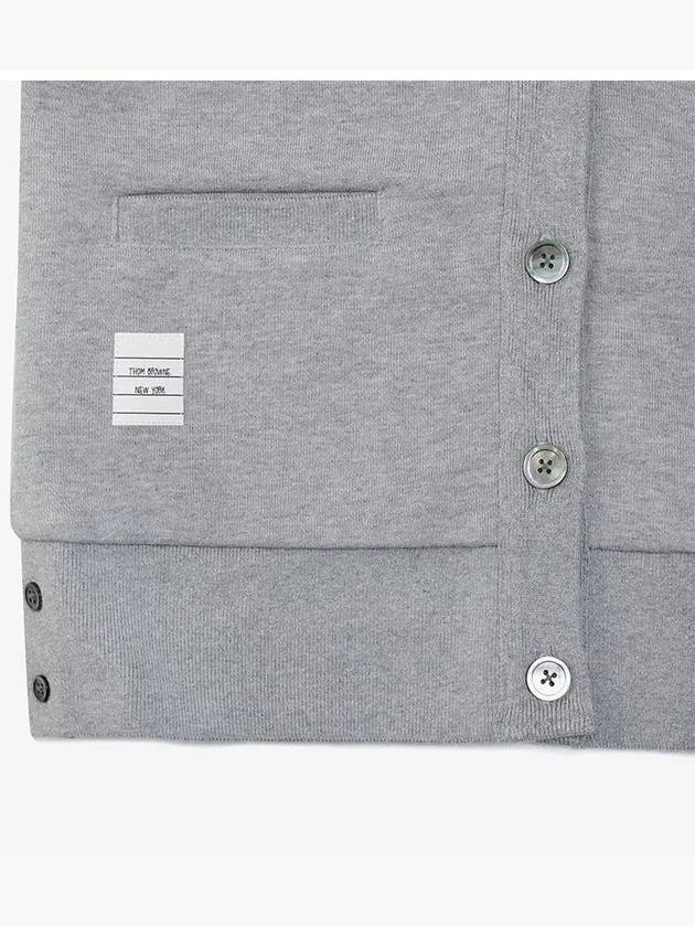 4-Bar Loopback Jersey Cardigan Light Grey - THOM BROWNE - BALAAN 4