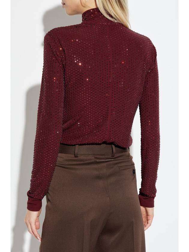 Tory Burch Turtleneck With Decorative Elements, Women's, Burgundy - TORY BURCH - BALAAN 4