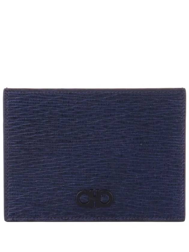 Gancini Leather Card Wallet Navy - SALVATORE FERRAGAMO - BALAAN 2