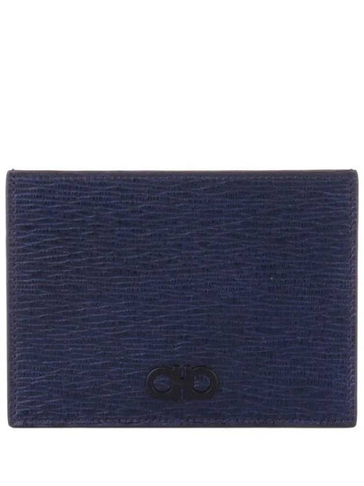 Gancini Leather Card Wallet Navy - SALVATORE FERRAGAMO - BALAAN 2