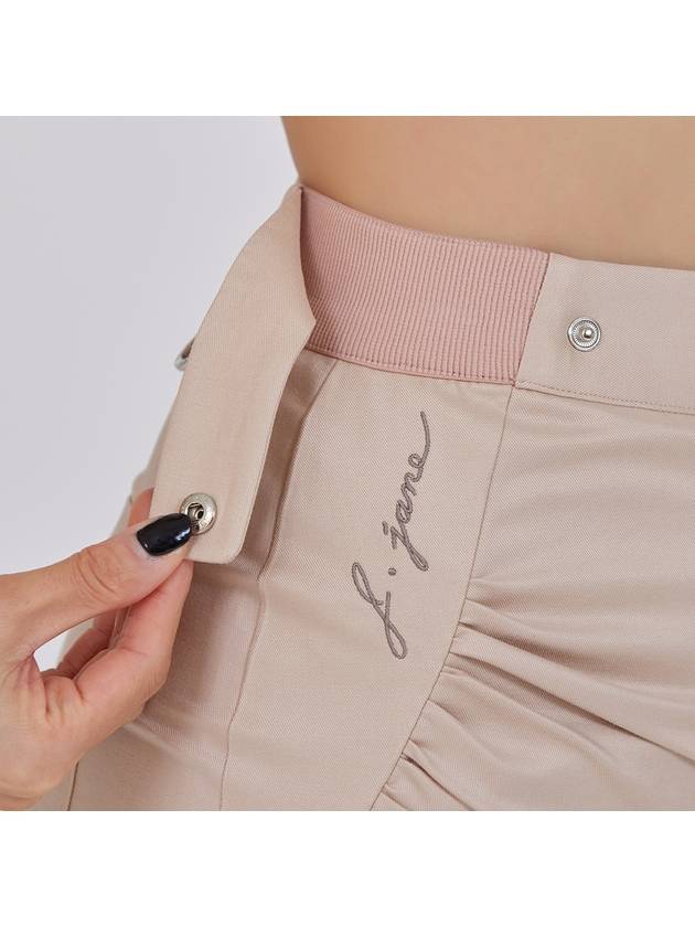 Golf Wear Tulip Line Shirring Skirt Beige - J JANE - BALAAN 4