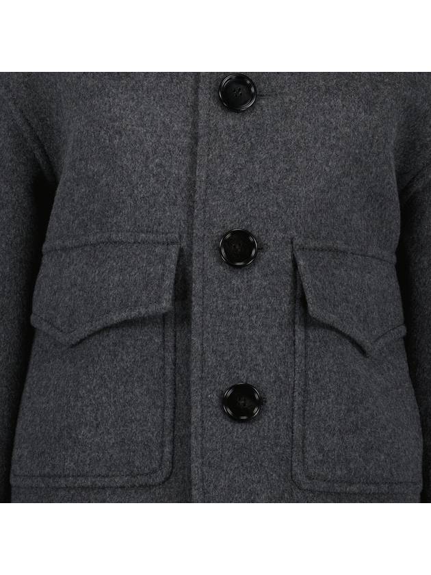 Flap Pocket Wool Cashmere Jacket Grey - AMI - BALAAN 4