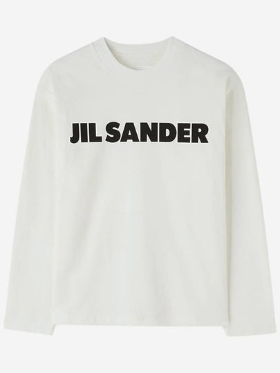 Logo Print Long Sleeve T Shirt White - JIL SANDER - BALAAN 2