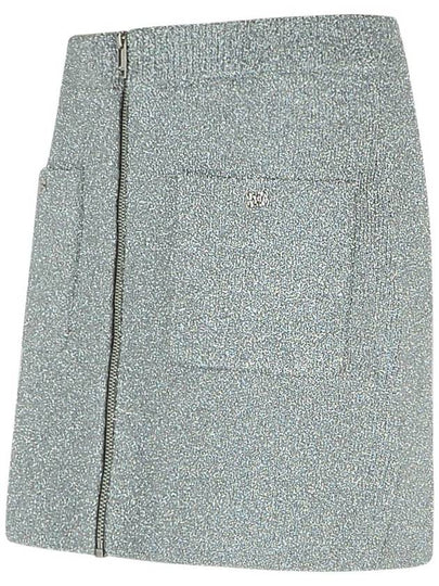 Ganni 'Sparkle' Silver Wool Blend Miniskirt - GANNI - BALAAN 2