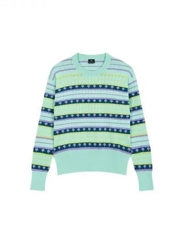 PS Women s Striped Pattern Sweater Mint 271403 - PAUL SMITH - BALAAN 1