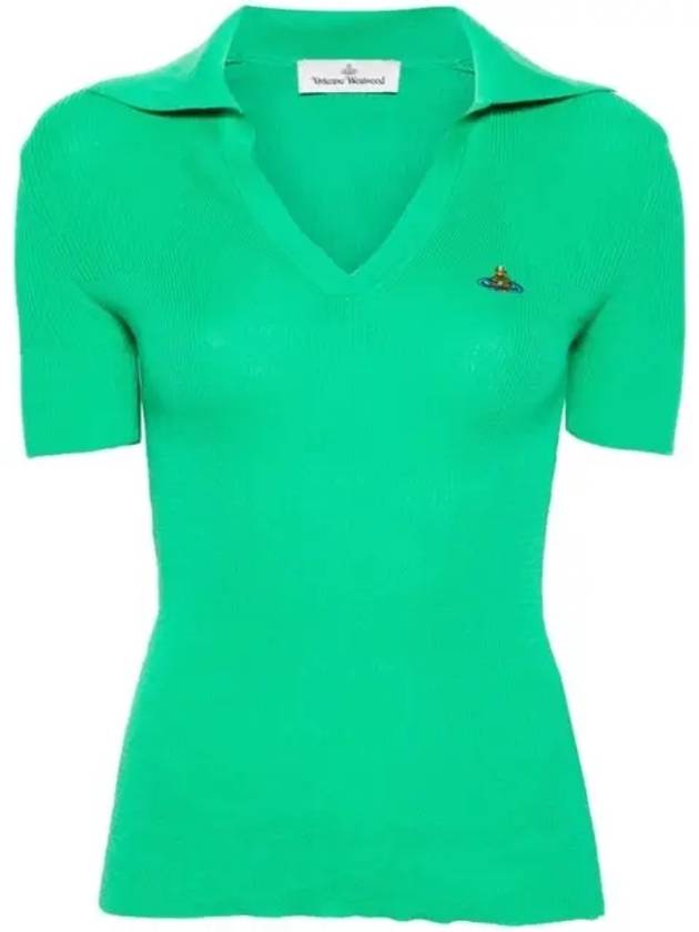 Marina Polo Knit Top Green - VIVIENNE WESTWOOD - BALAAN 2