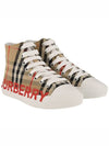 Vintage Check Logo Print High Top Sneakers Archive Beige - BURBERRY - BALAAN 2