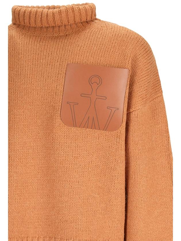 Leather patch pocket turtleneck brown - JW ANDERSON - BALAAN 4