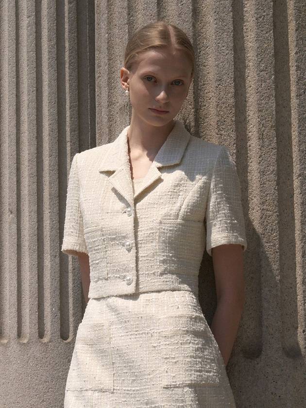 Women's Monika Tweed Jacket Ivory - AME - BALAAN 3