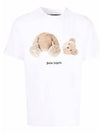 Bear Print Short Sleeve T-Shirt White - PALM ANGELS - BALAAN 2