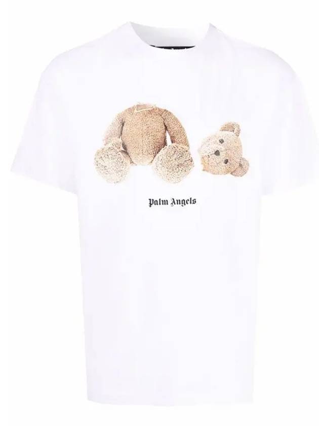 Bear Print Short Sleeve T-Shirt White - PALM ANGELS - BALAAN 2