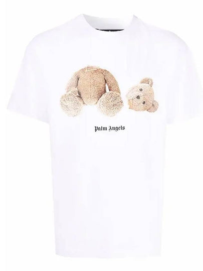 Bear Print Short Sleeve T-Shirt White - PALM ANGELS - BALAAN 2