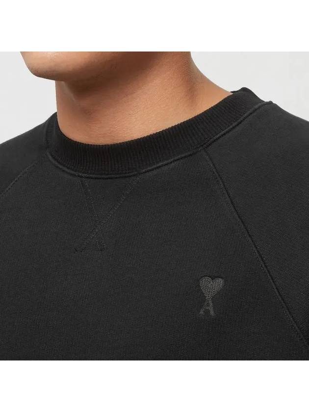 De Coeur Embroidery Sweatshirt Black - AMI - BALAAN 7