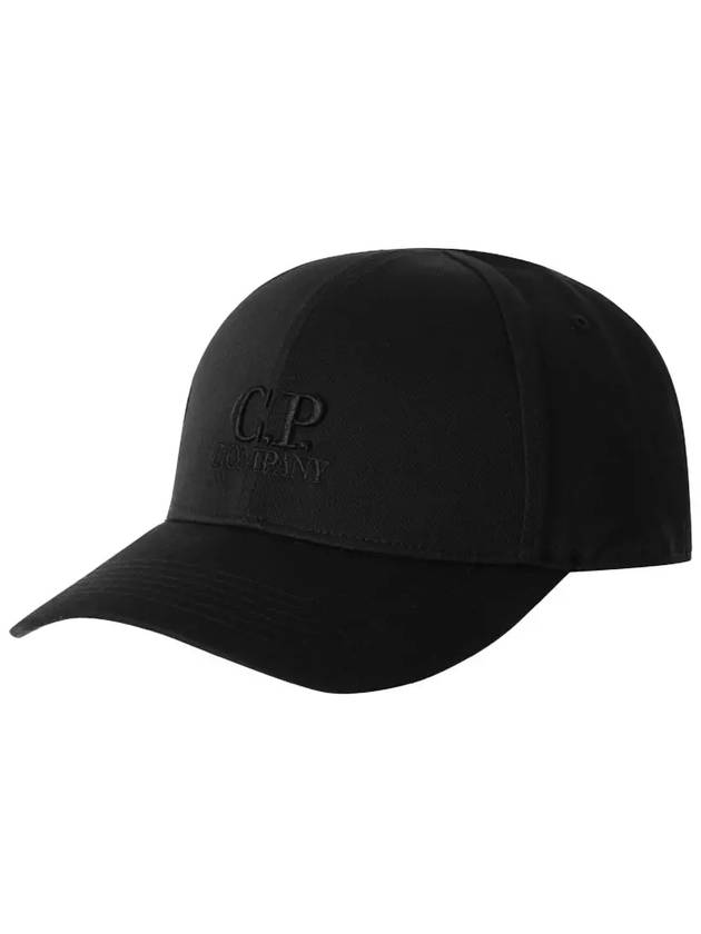 Gabardine Logo Ball Cap Black - CP COMPANY - BALAAN 3