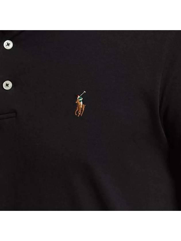 Embroidered Logo Pony Polo Shirt Black - POLO RALPH LAUREN - BALAAN 5