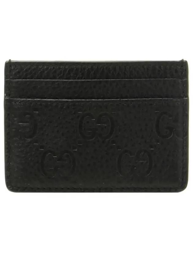 GG Emblem Leather Card Wallet Black - GUCCI - BALAAN 2