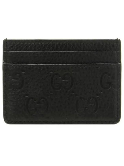 GG Emblem Leather Card Wallet Black - GUCCI - BALAAN 2