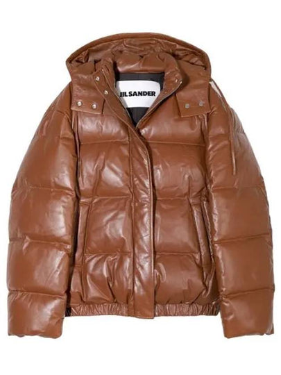 Drawstring Hood Goose Down Jacket Padded Brown - JIL SANDER - BALAAN 2