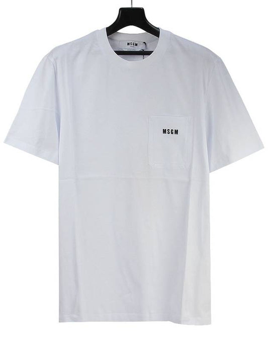 Pocket Logo Short Sleeve T-Shirt White - MSGM - BALAAN.