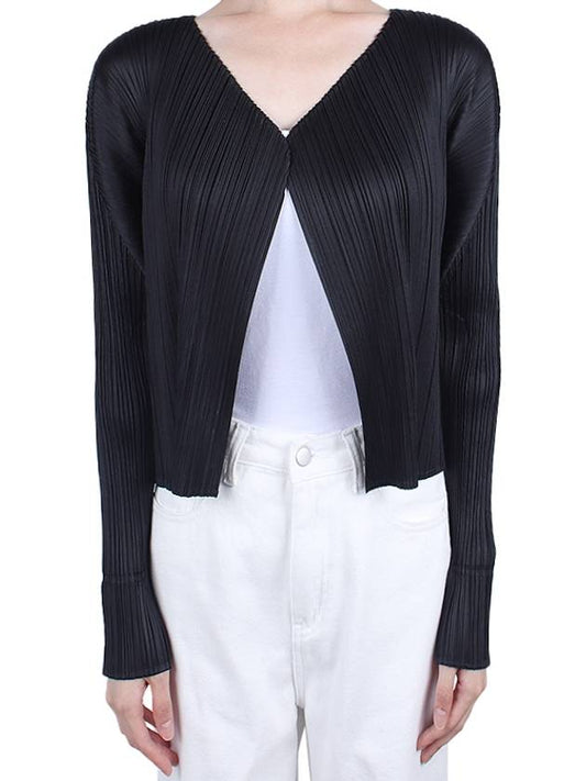 Women s Pleated Please Cardigan Black JO106 15 - ISSEY MIYAKE - BALAAN 2