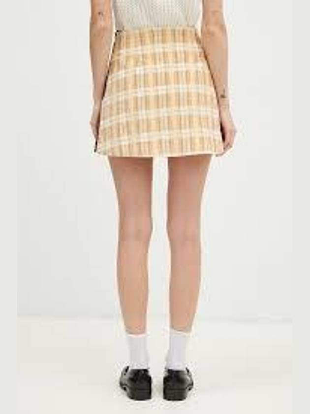 Tartan Check Corduroy A-Line Skirt Beige - ADIDAS - BALAAN 4