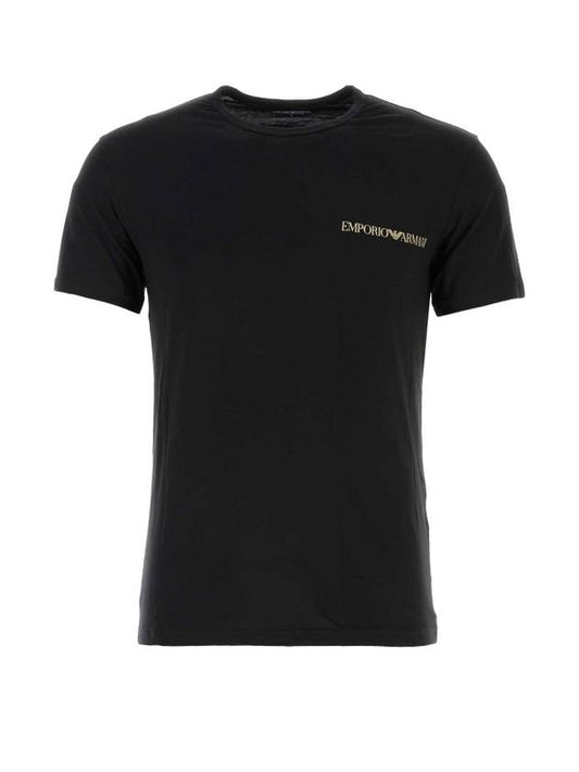 Logo Short Sleeve T-Shirt Black - EMPORIO ARMANI - BALAAN 1